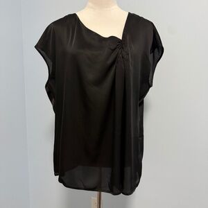 Michael Michael Kors Women’s Plus 100% Silk Short Sleeve Black Top Blouse Sz 1X